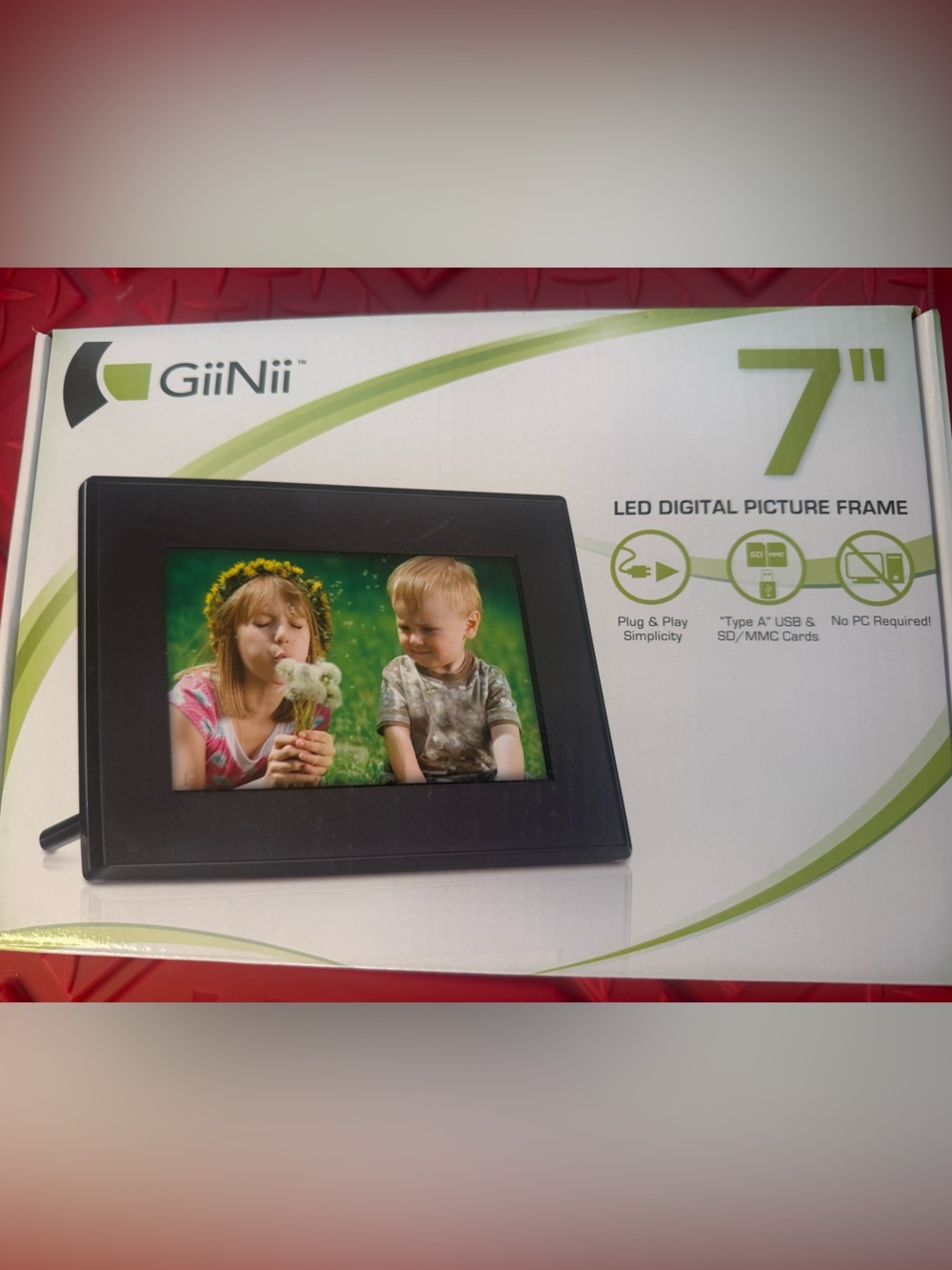 New In Box 7" LED Digital Picture Frame - Black Frame